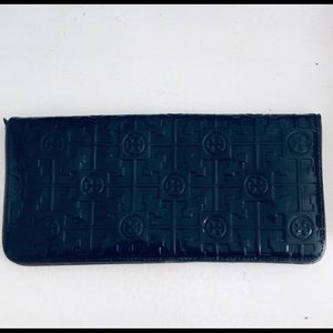 Tory Burch Logo Clutch, Black & Brown, Well loved